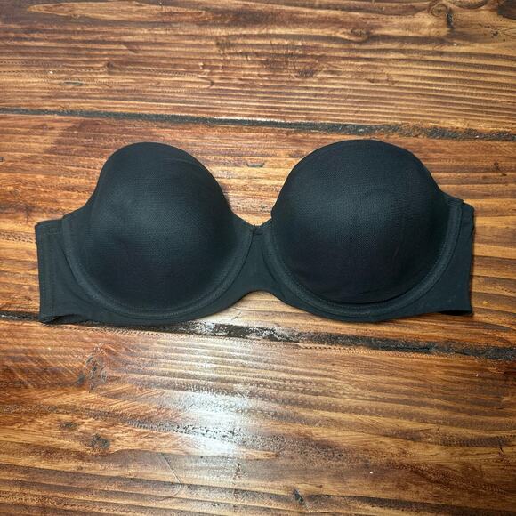 Auden Women's Black Lightly Lined Strapless Bra Size 34C - Picture 2 of 12